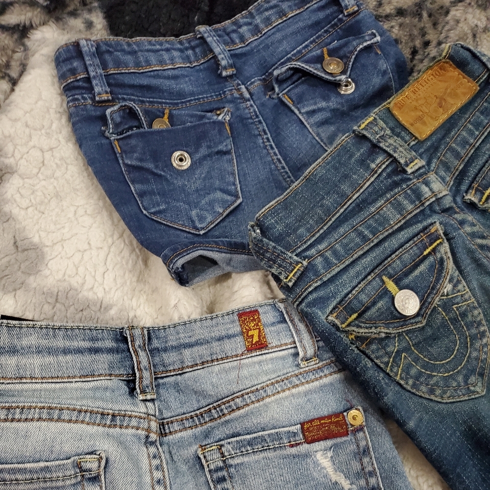 lot:  3 pair I f designer  Jean shorts for kids